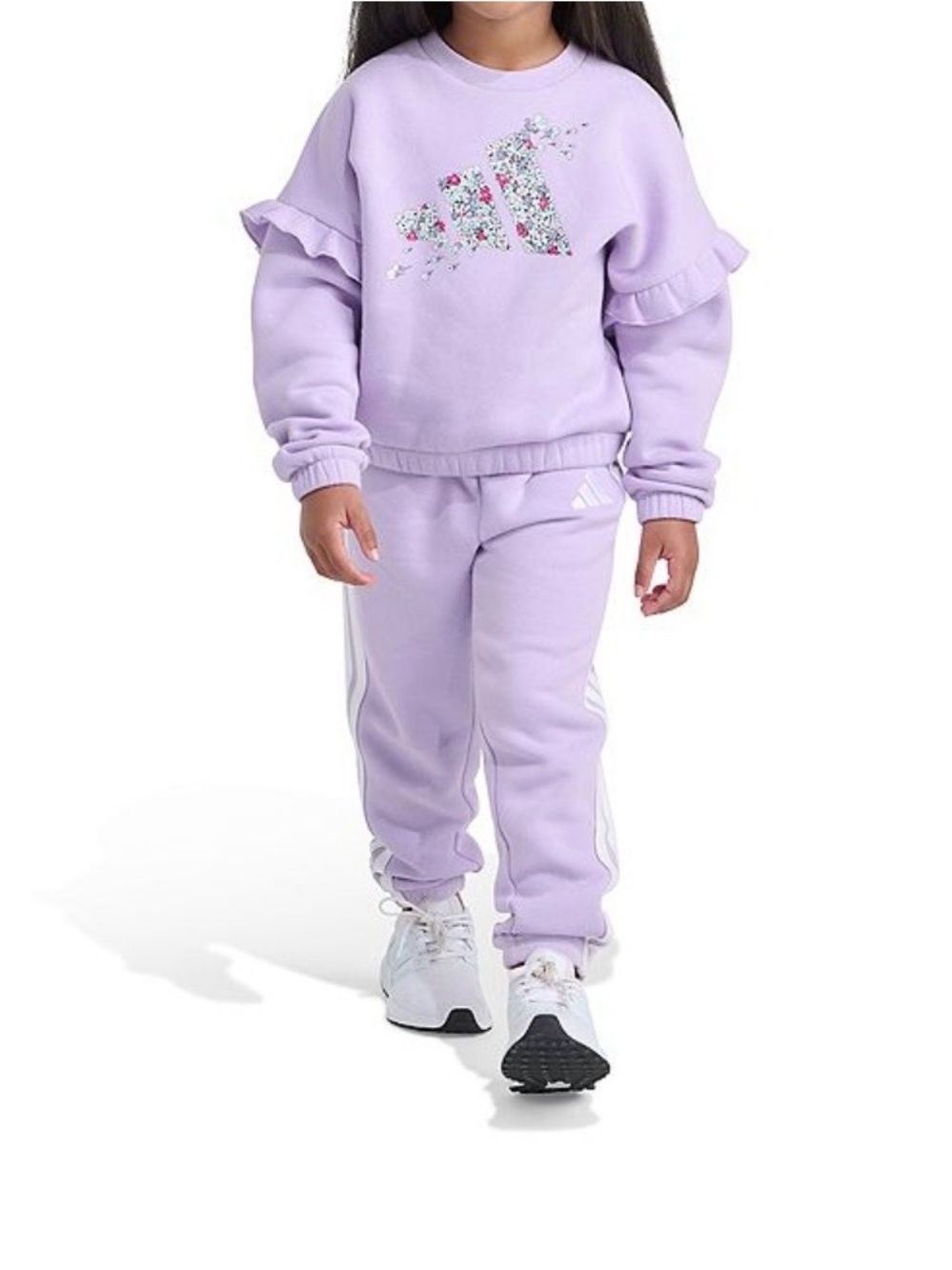 ADIDAS Girls 2-Piece Flutter Sleeve Pullover & Joggers Set Size 3T